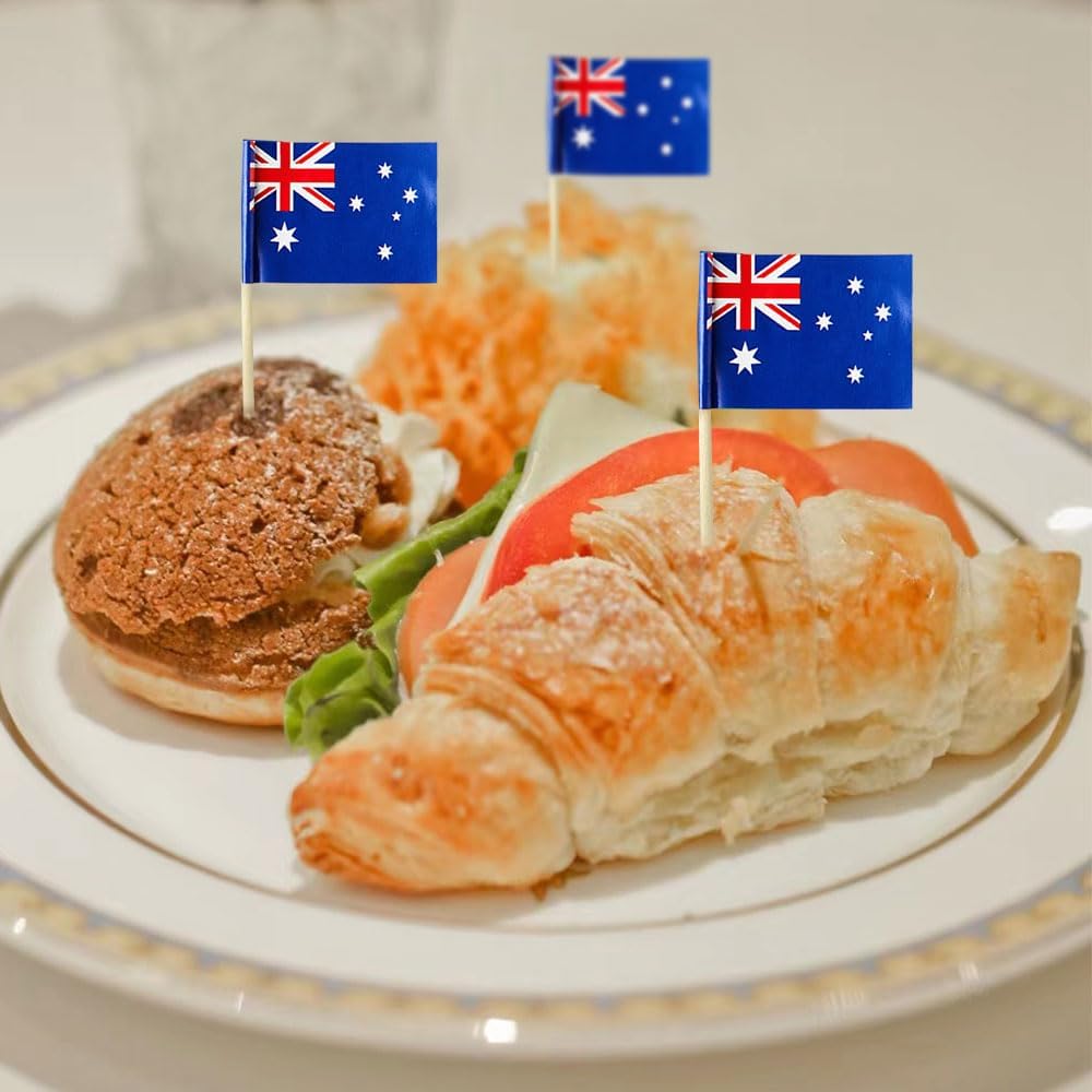 Australia Flag Australian Flag, Small Mini Australia Toothpick Flags for Food, Cupcakes, Cocktails