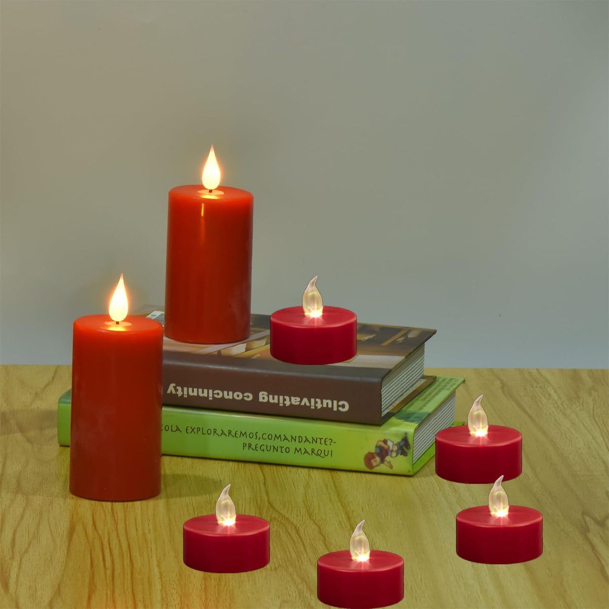 Tea Light Candles with Remote Control,Flickering Flameless LED Candle,Long Lasting