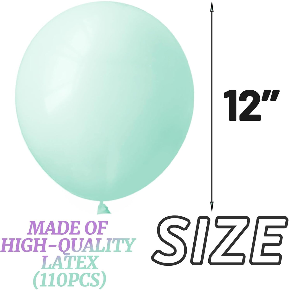 110pcs Pastel Green Balloon 12 Inch, Pastel Green Latex Balloons for Birthday Party Baby Shower