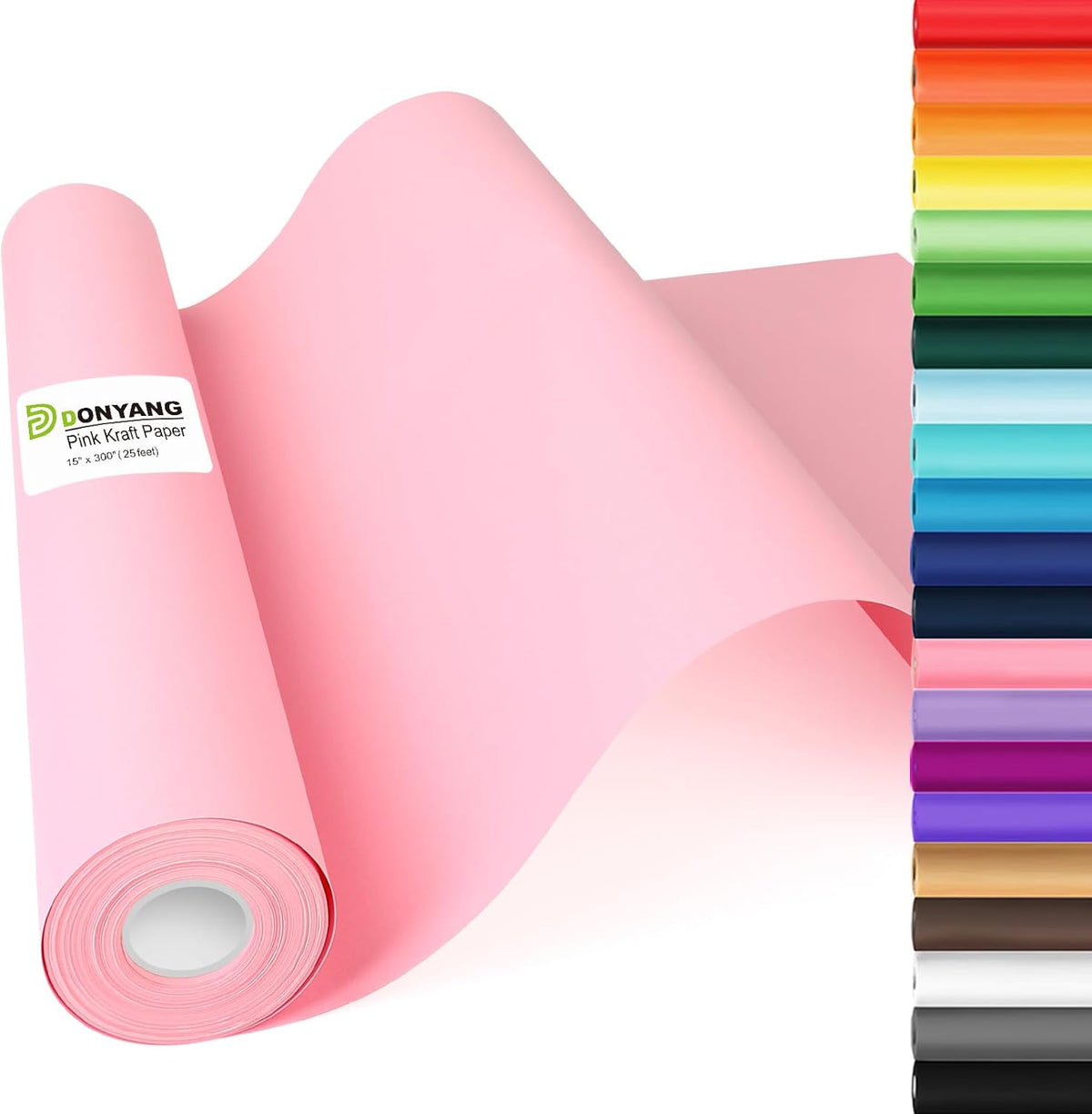 Pink Wrapping Paper 15"x450", Light Pink Bulletin Board Construction Craft Poster Color Art