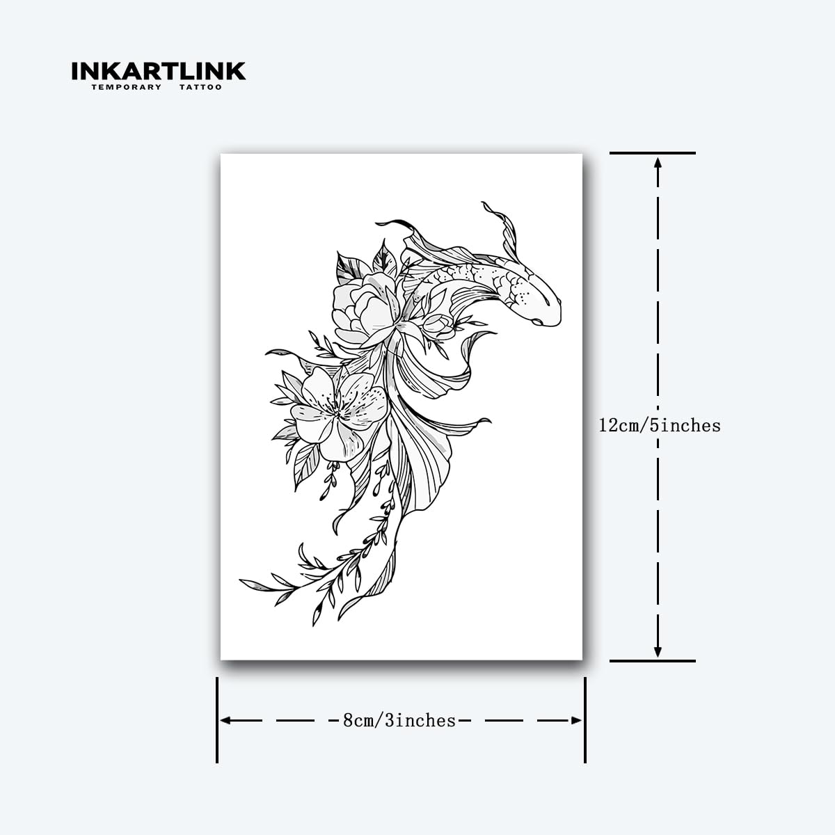 INKARTLINK Tattoo Tech, 2 Sheets Medium Semi Permanent Tattoo, Adult Art Design Temporary Tattoos