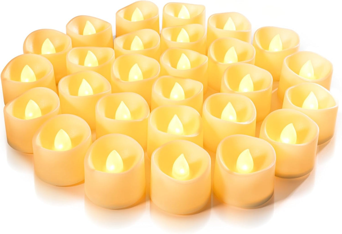 Homemory 24-Pack Flameless LED Tea Lights Candles Battery Operated, 200+Hour Fake Electric Candles