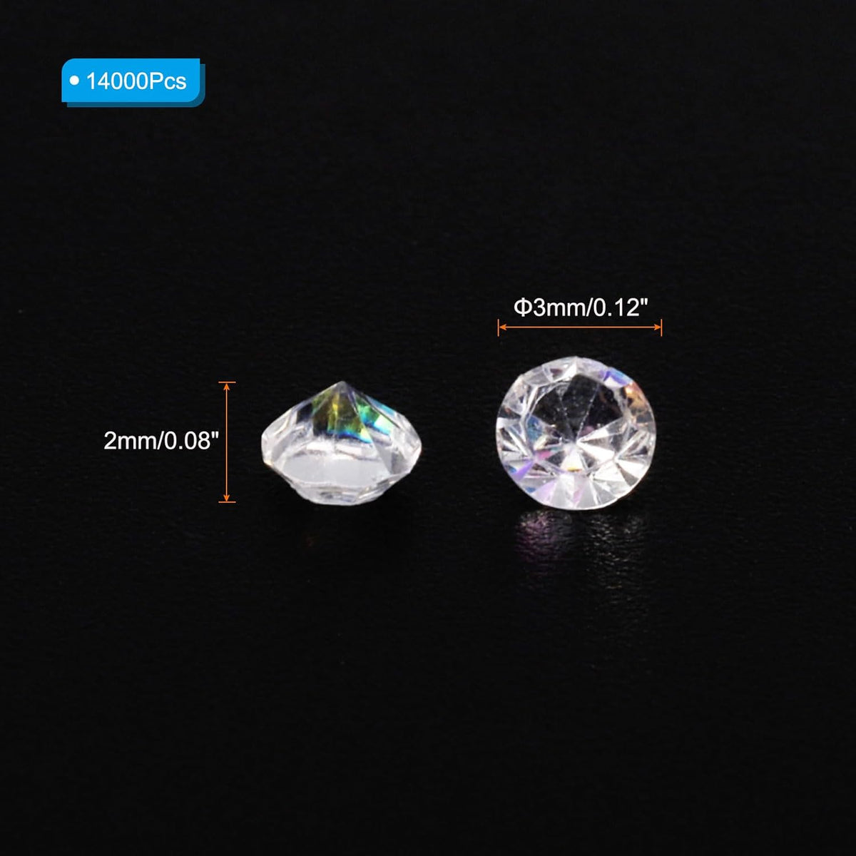 PATIKIL 14000Pcs Wedding Table Scatter Confetti Crystals 3mm Acrylic Diamonds Vase Fillers Gems for