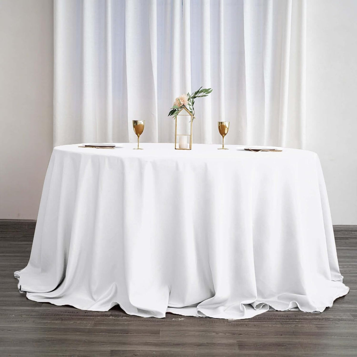 Efavormart Round Tablecloth, 132 Inch Stain & Wrinkle Resistant Washable Table Cloth, Decorative