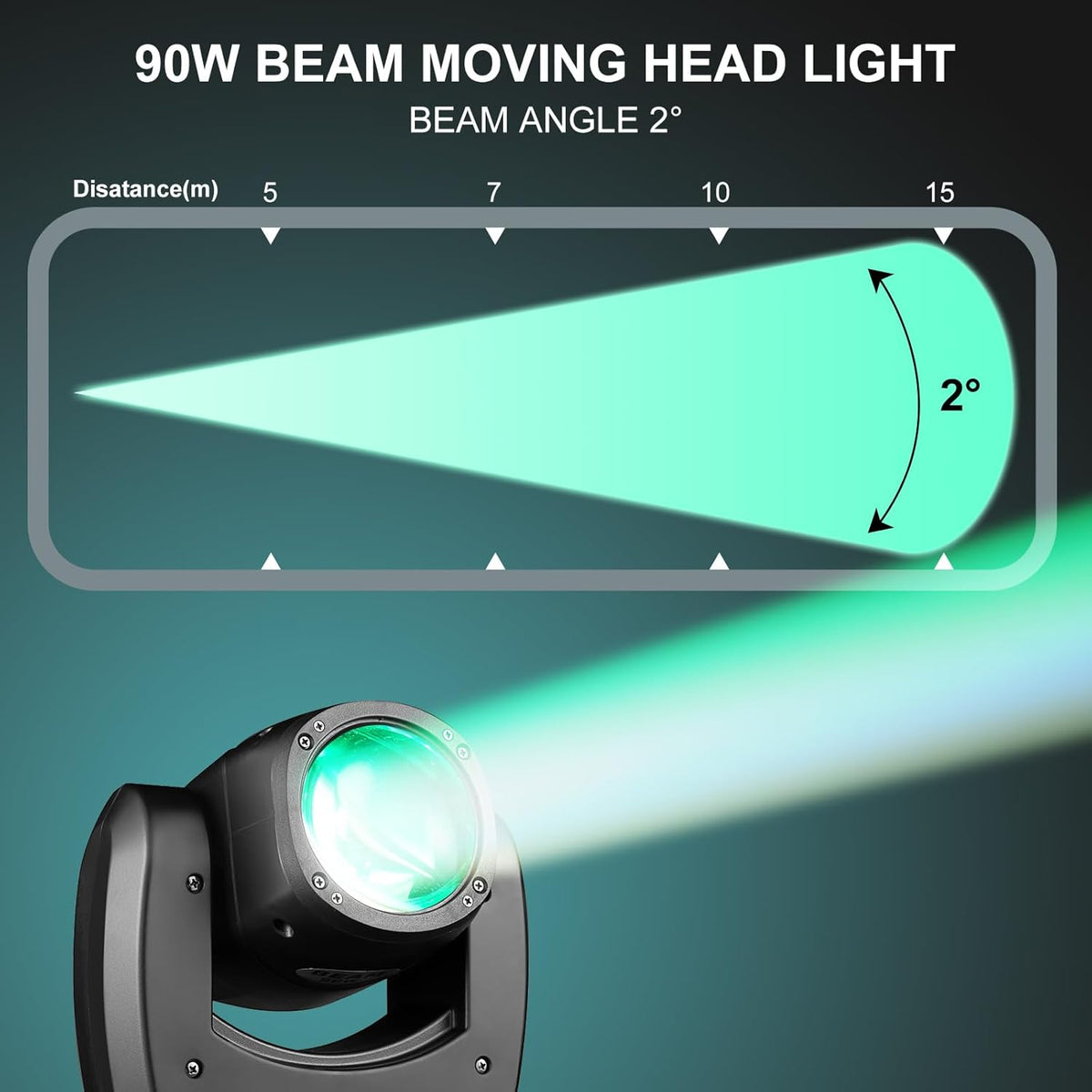 90W LED Moving Head DJ Lights Mini Beam Stage Lights Super Bright Spot RGBW 4IN1 DMX 512 12CH