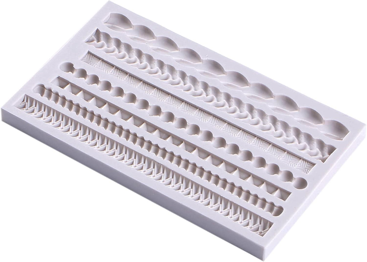Scroll Lace Fondant Molds, Baroque Chocolate Frame Decor, Clay Frame Relief Mould for Birthday