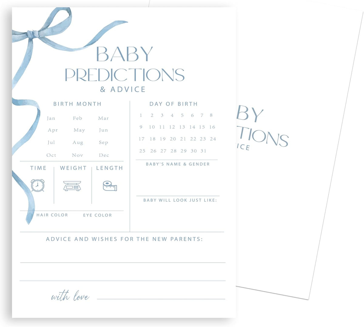 Advice For New Parents Baby Shower, Baby Predictions & Advice Cards For Baby Shower Games