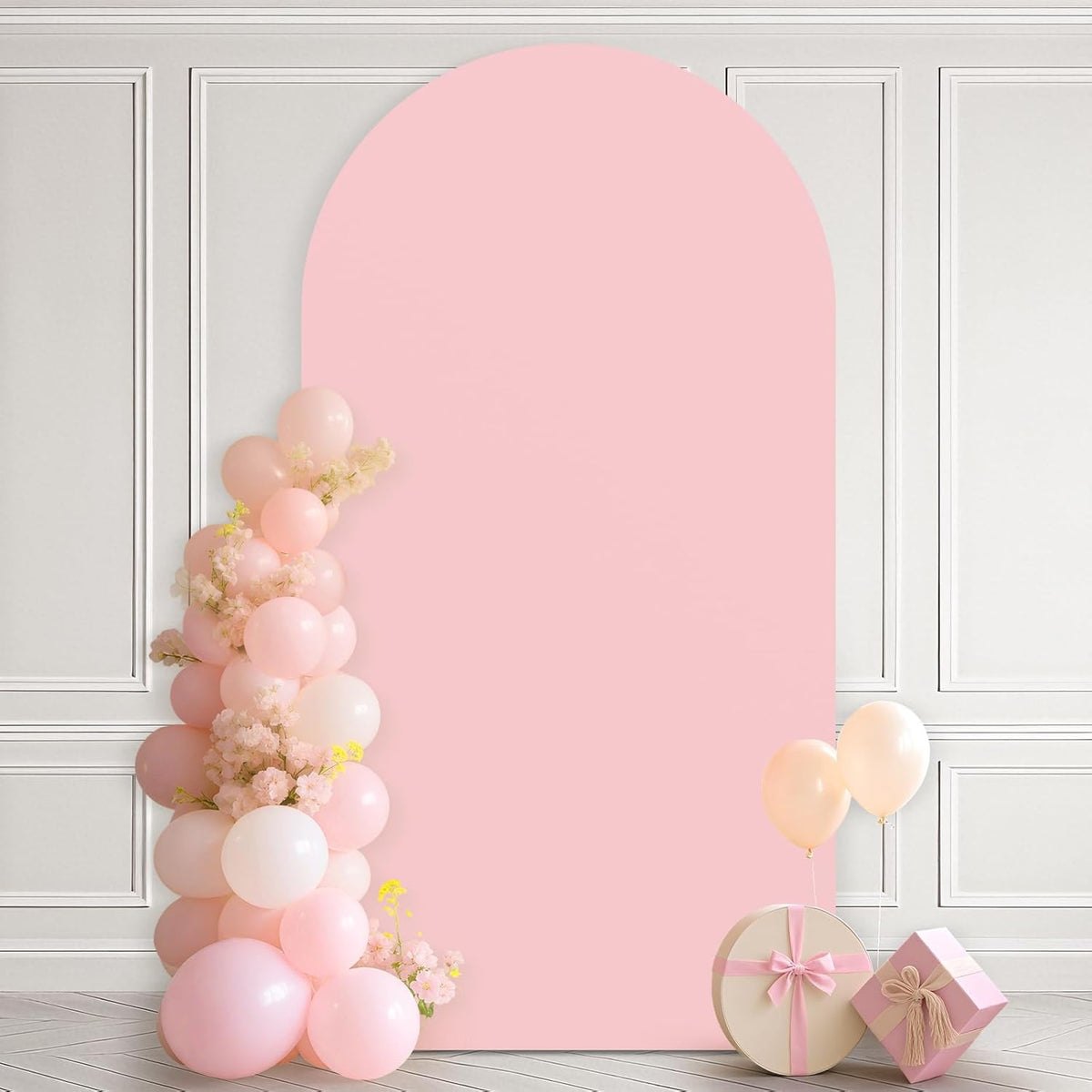 Ledido Wedding Arch Backdrop Cover 7.2FT Arch Covers Fitted Stretchy Spandex Round Top Stand