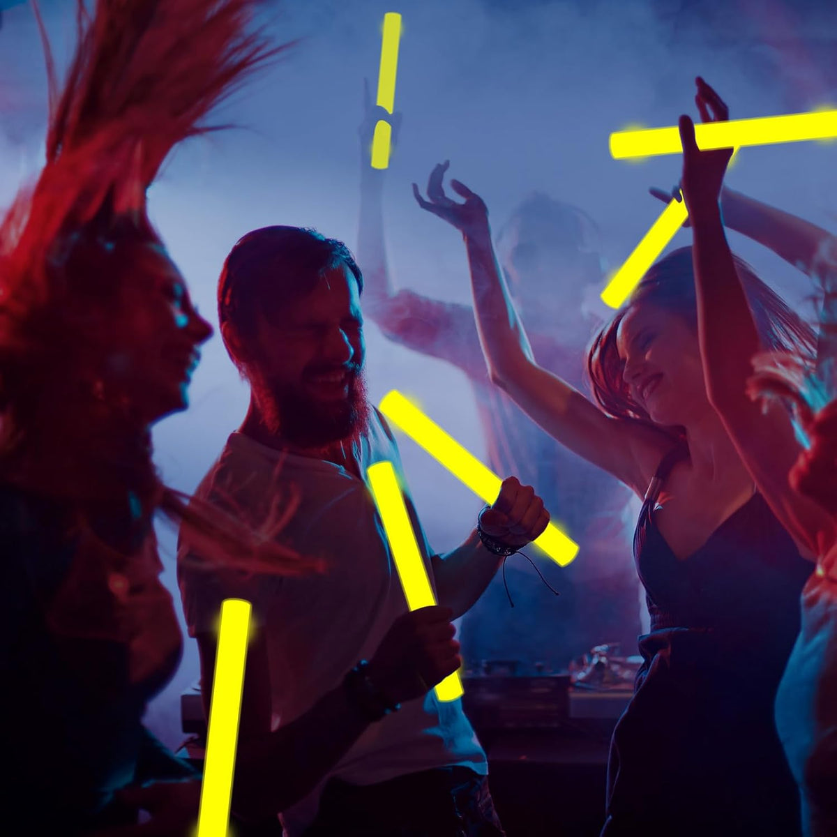 Glow Foam Sticks Bulk, 24 Pcs Yellow Giant LED Light Up Sticks 3 Modes Flashing Glowing Baton Wands