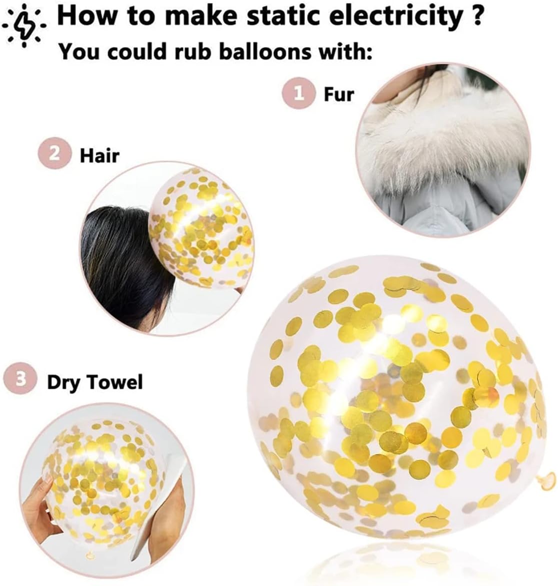 100Pcs Confetti Balloons 12 Inch Colorful Party Balloons Gold Sequin Balloon Set Assorted Color