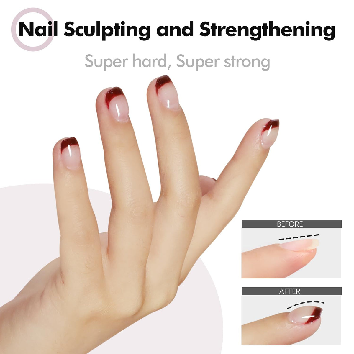 FZANEST Heat-Free Builder Hard Gel Hema-Free Nude Pink Nail Strengthening Extension Sculpting Color