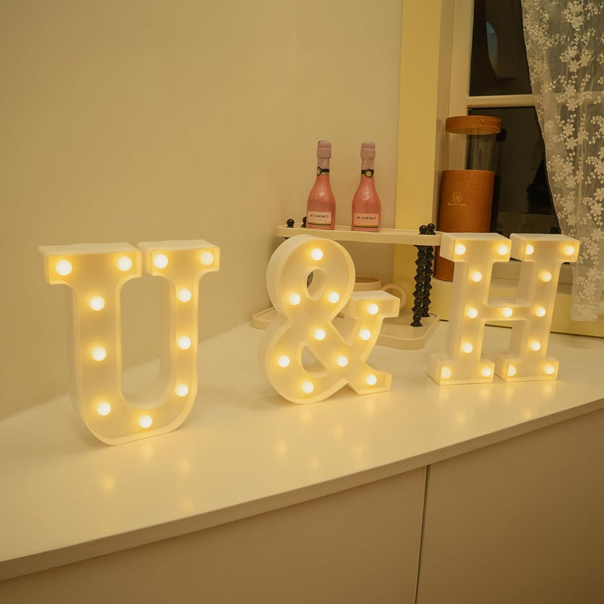 Foaky Rechargeable LED Letter Lights Sign Marquee Light Up Letters Sign for Night Light