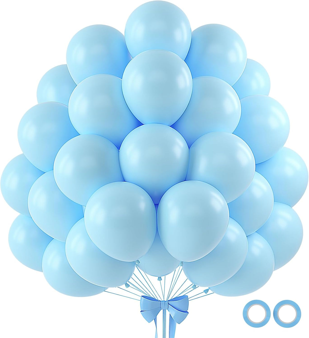 110pcs Pastel Blue Balloons 12 Inch Latex Light Blue Balloon Garland Arch Kit for Birthday Baby