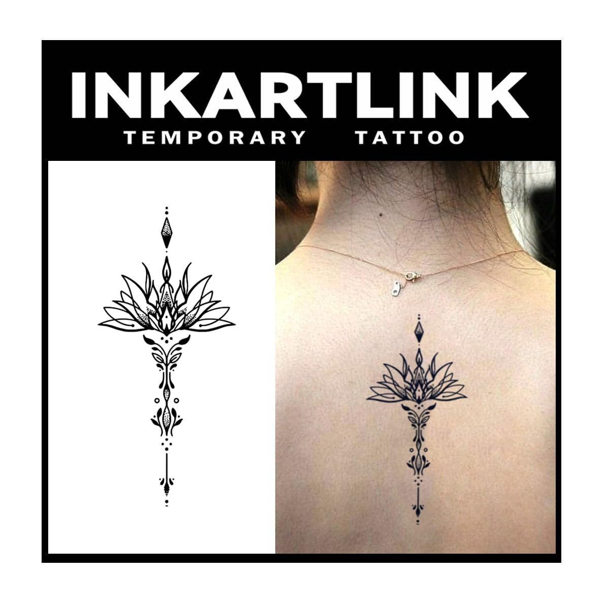 INKARTLINK Tattoo Tech, 2 Sheets Large Semi Permanent Tattoo, Adult Art Design Temporary Tattoos