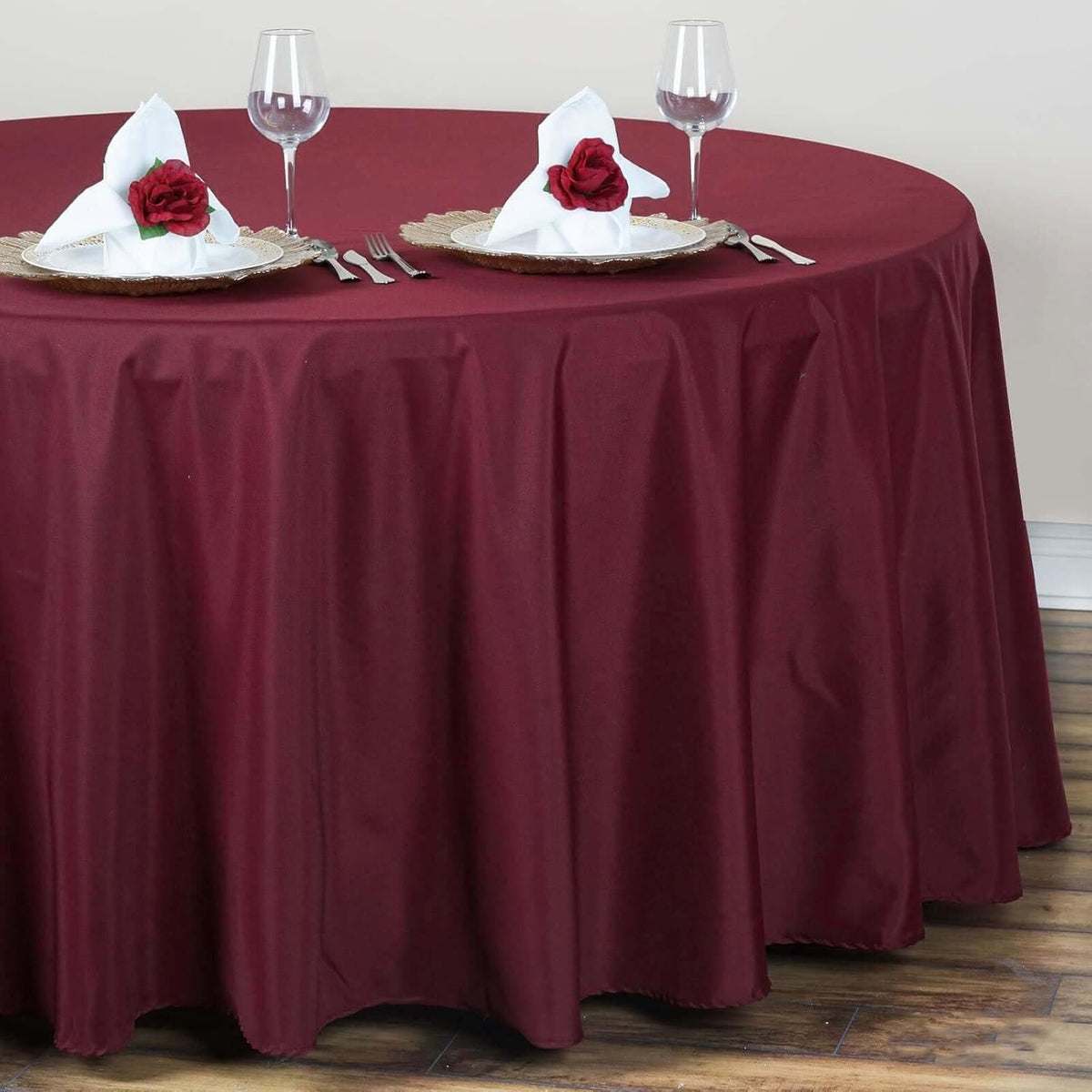 Efavormart Round Tablecloth, 132 Inch Stain & Wrinkle Resistant Washable Table Cloth, Decorative