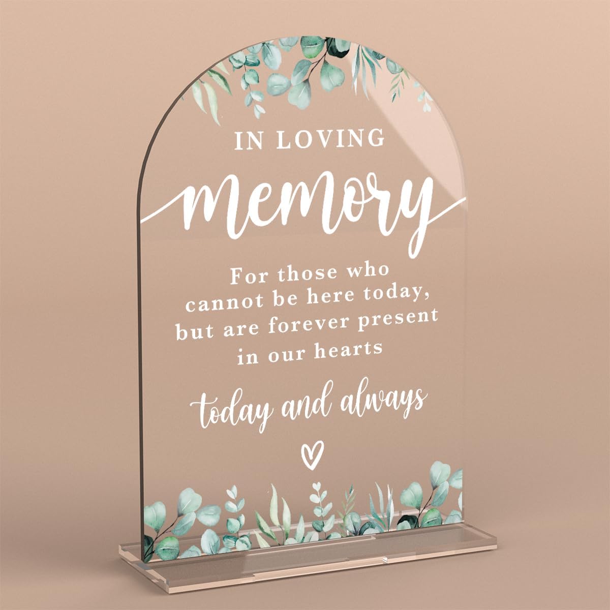 In Loving Memory Acrylic Wedding Sign Memory Table Sign Modern Calligraphy Arch Acrylic Table Top