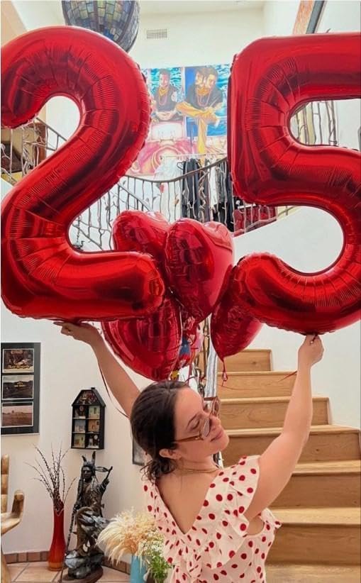 Number Balloon 40 Inch Red 5 Balloon, Five 5th Birthday Digital Foil Balloons For Boy Girl, 2025