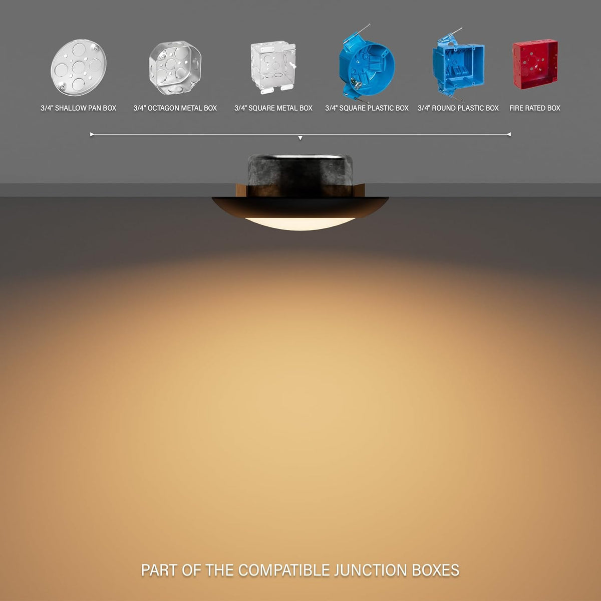 20 Packs 4 Inch Black LED Low Profile Recessed & Surface Mount Disk Light, Round, 10W, 600 Lumens