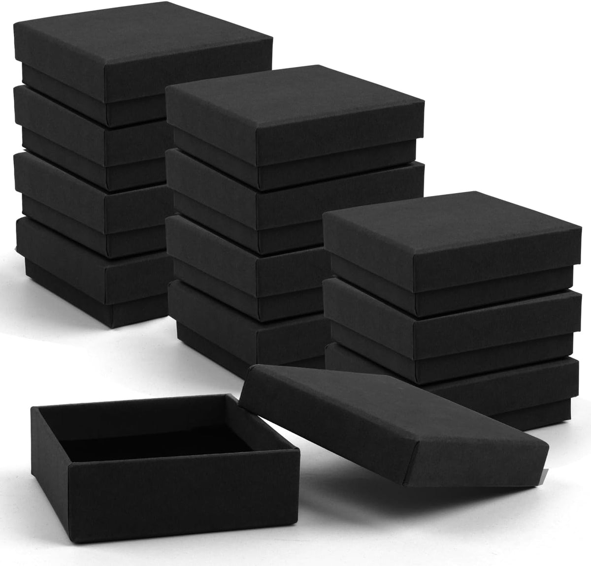 Gift Box Necklace Earring Ring Box Gift Box,12 Pieces Square Cardboard Jewelry Gift Boxes,Cotton
