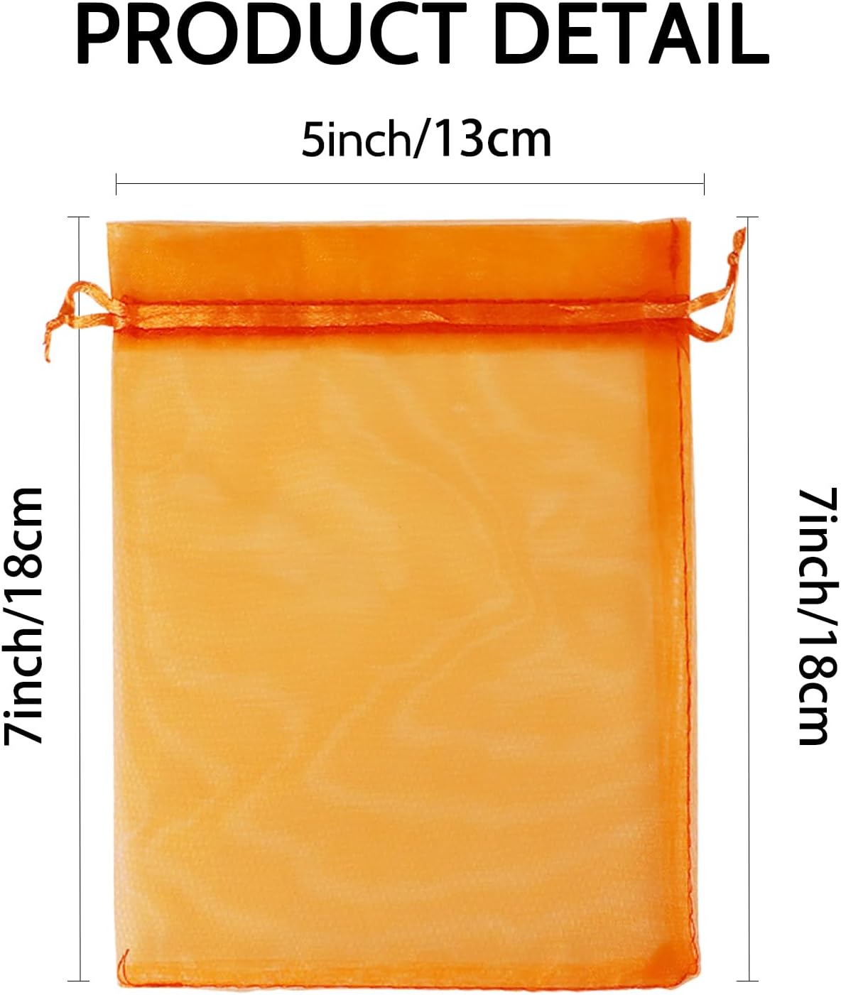Wudygirl 100PCS 5X7 Inch Organza Bags - Jewelry, Drawstring, Sheer Organza Bags for Halloween