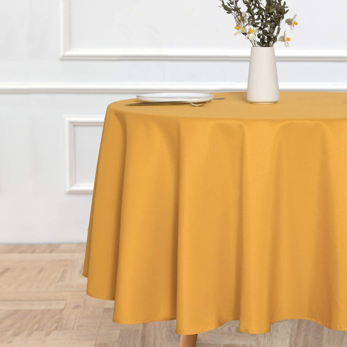 sancua Round Tablecloth - 90 Inch - Water Resistant Spill Proof Washable Polyester Table Cloth