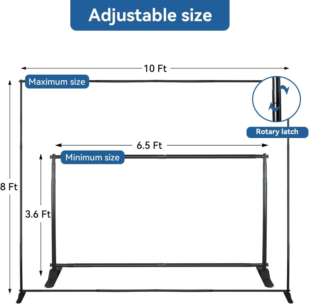 10x8 FT(WxH) Heavy Duty Backdrop Banner Stand with Adjustable Telescopic Tube,Step and Repeat Stand