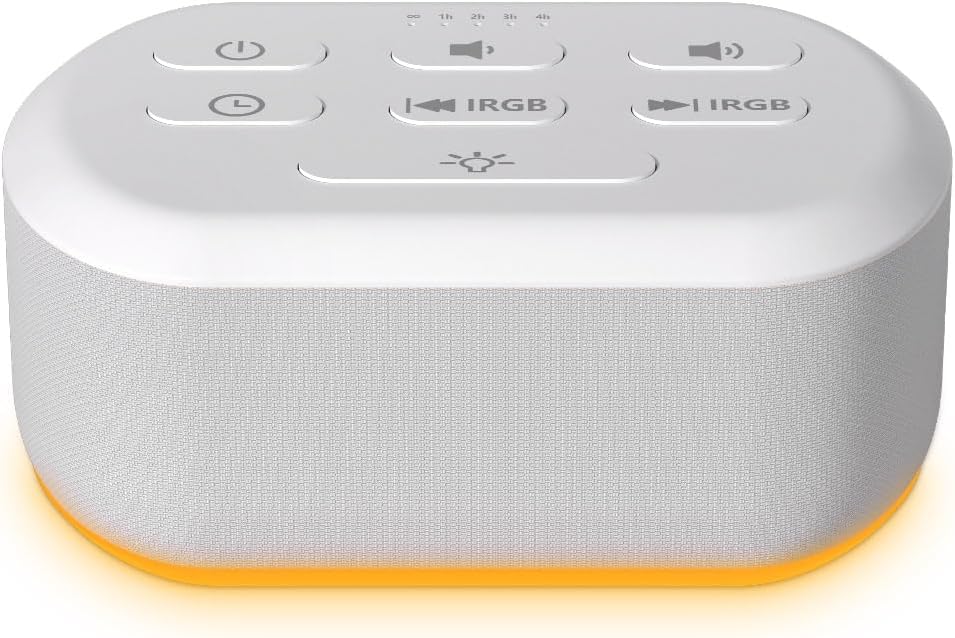 White Noise Machine Sound Machine 30 Soothing Sounds Brown Noise Machine with 12 Night Light Colors