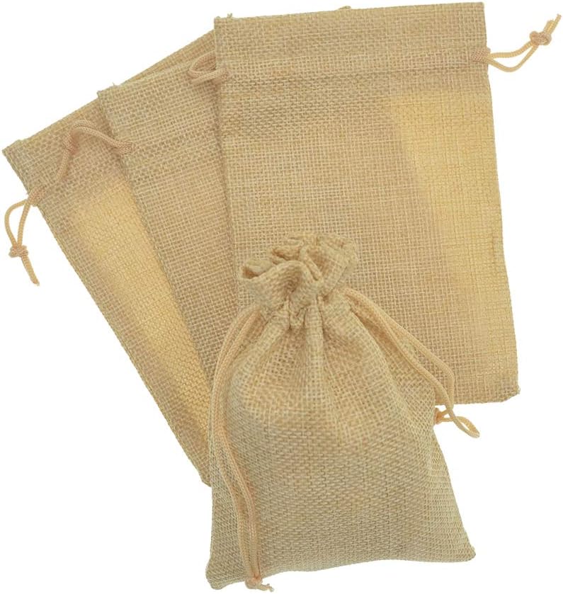 20Pcs Burlap Bags with Drawstring, Linen Gift Bags Jewelry Pouches Sacks for Wedding, Party Favor