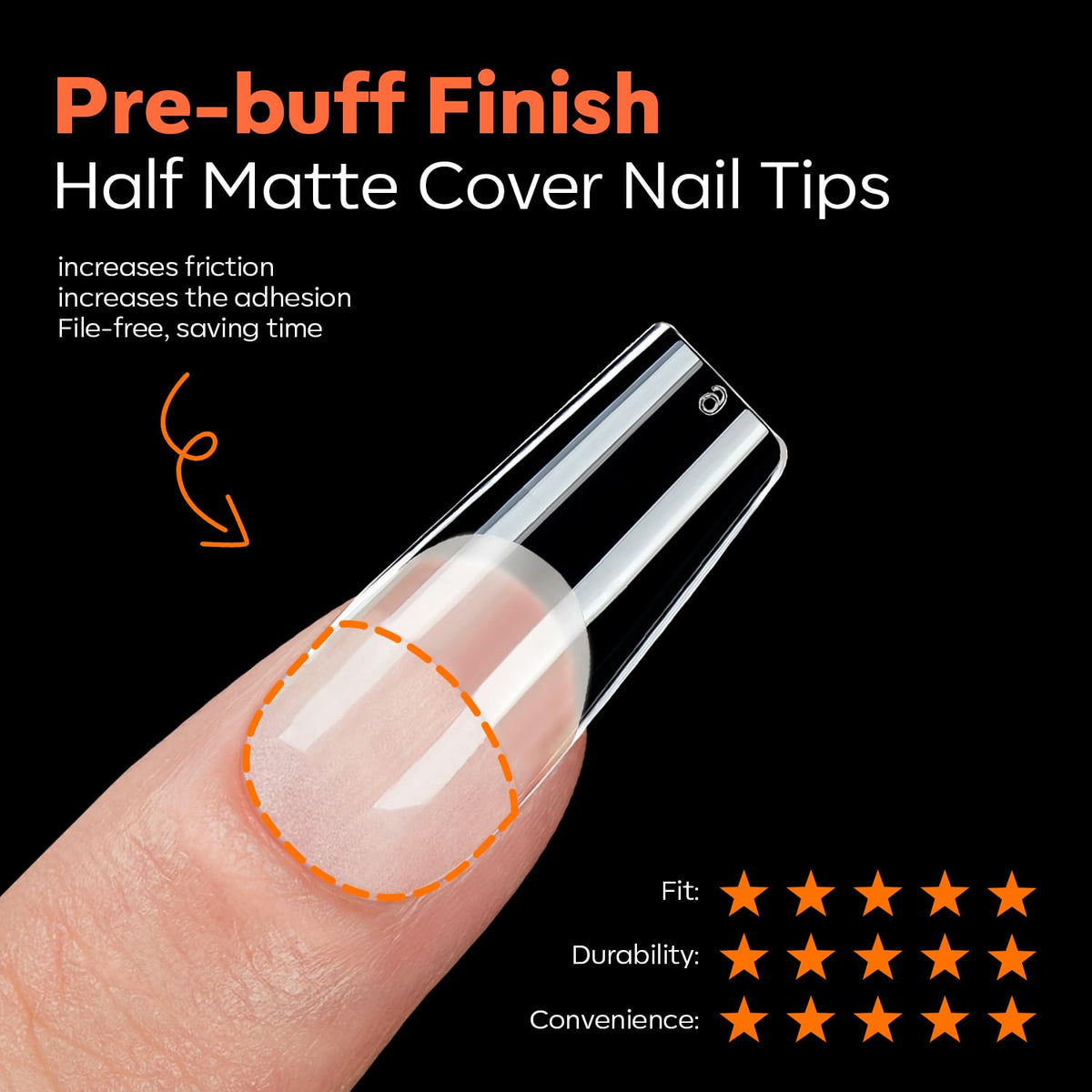 modelones Medium Square Nail Tips, Pre-shaped Soft Gel Tips Fake Nails False Acrylic Clear Full