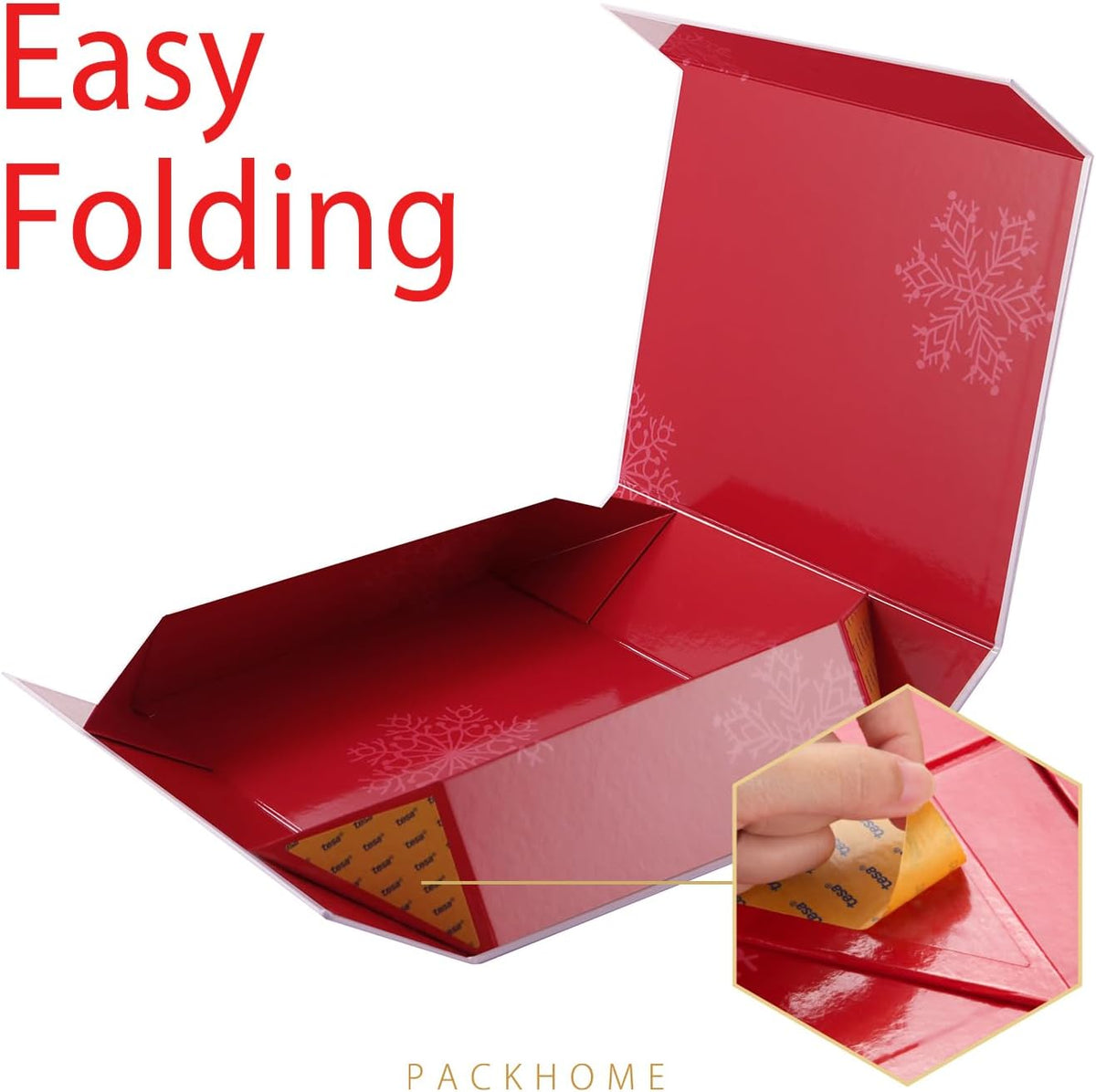 PACKHOME Christmas Gift Box 13x9.7x3.4 Inches, Large Gift Box with Lid, Sturdy Shirt Box with