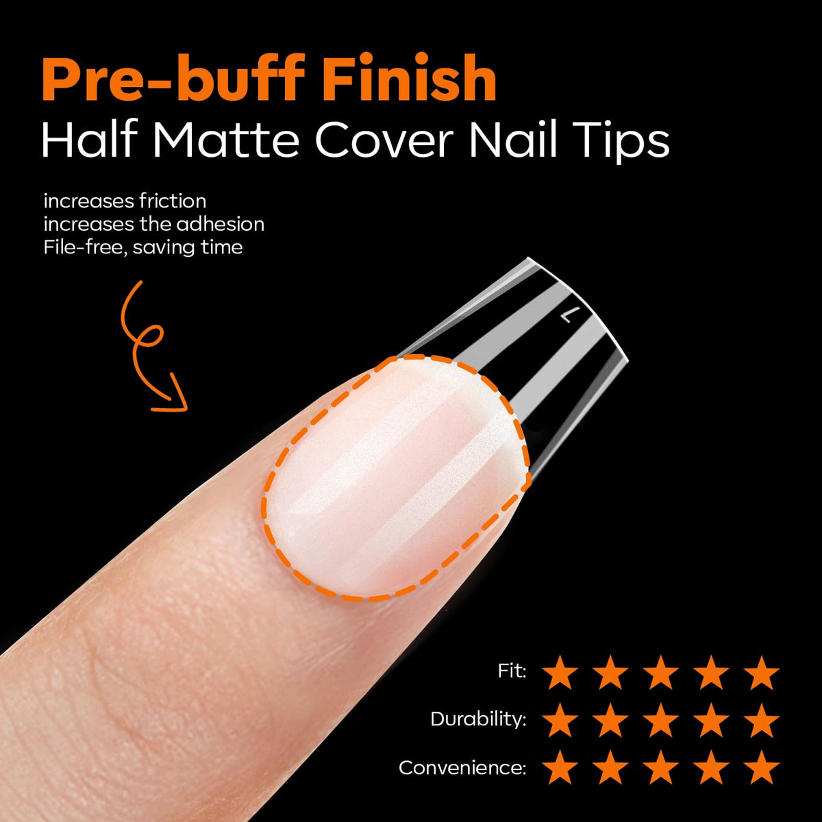 modelones Short Coffin Nail Tips, Pre-shaped Soft Gel Tips Fake Nails False Acrylic Clear Full