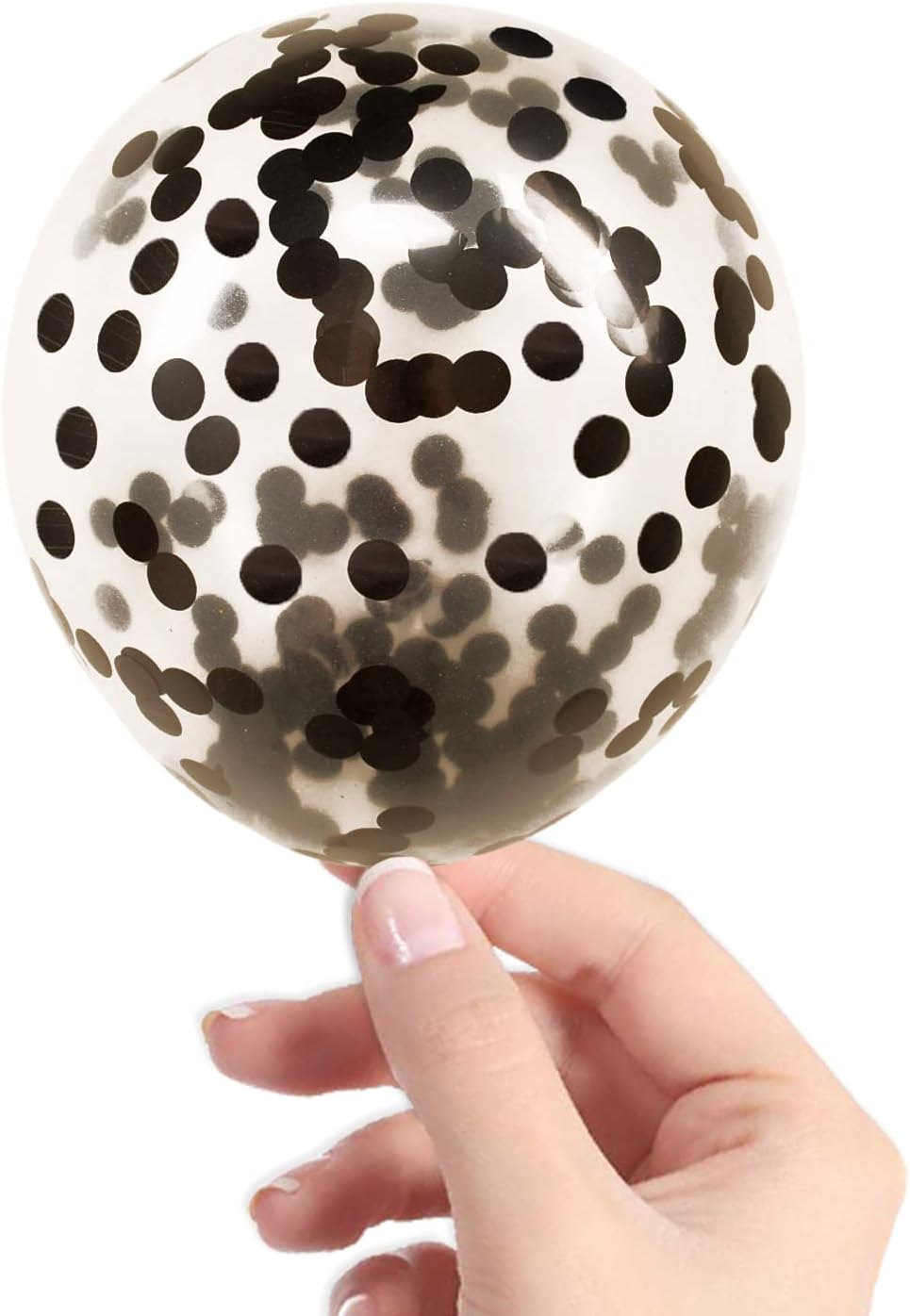 Black Confetti Balloons, 40 Pcs 5 Inch Clear Balloons with Confetti Inside for Birthday Party