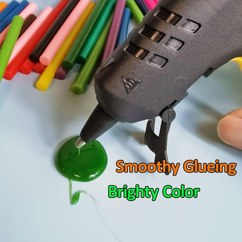 Colored Hot Glue Sticks for Hot Glue Gun 15 Colors 75 Pcs 7* 100mm Full Size Opaque Color Mini Hot