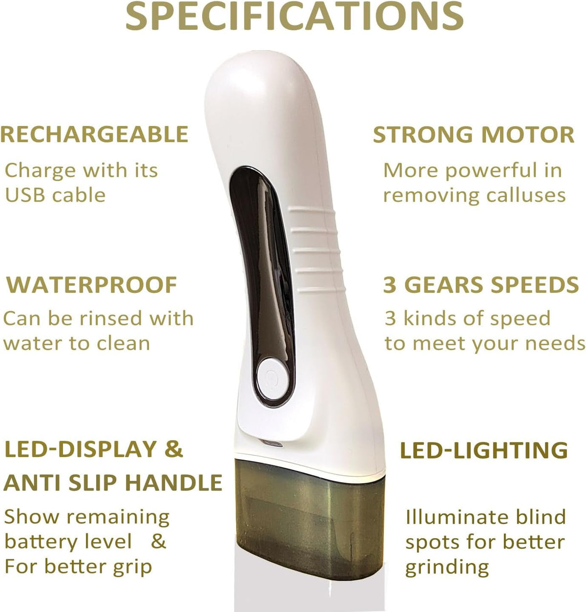 Electric Callus Remover for feet - FSA Eligible - Portable Rechargeable Electric Foot Files with 3
