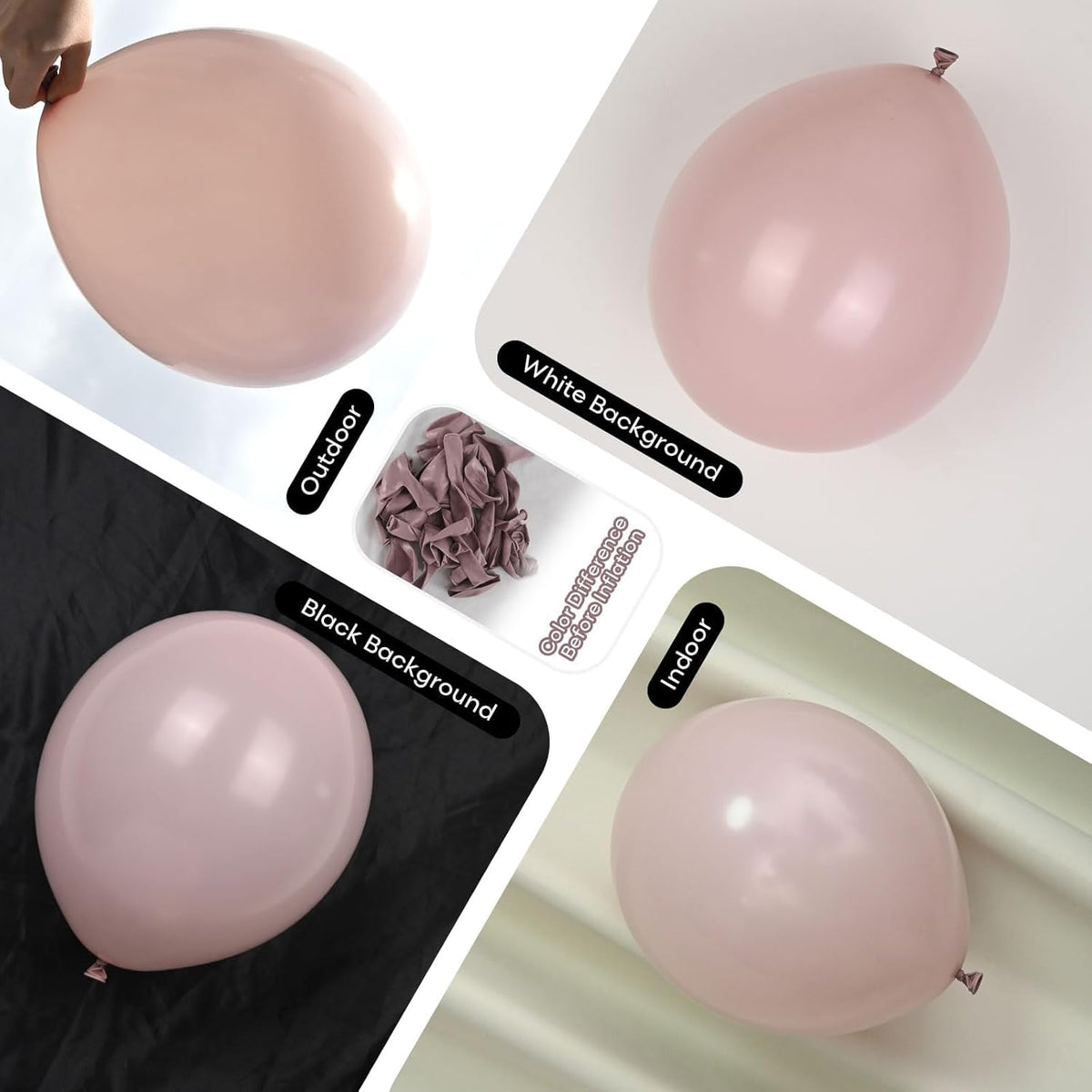 Pastel Pink and White Balloons, 12 Inch 35PCS Light Baby Pink Beige Cream White with Clear Latex