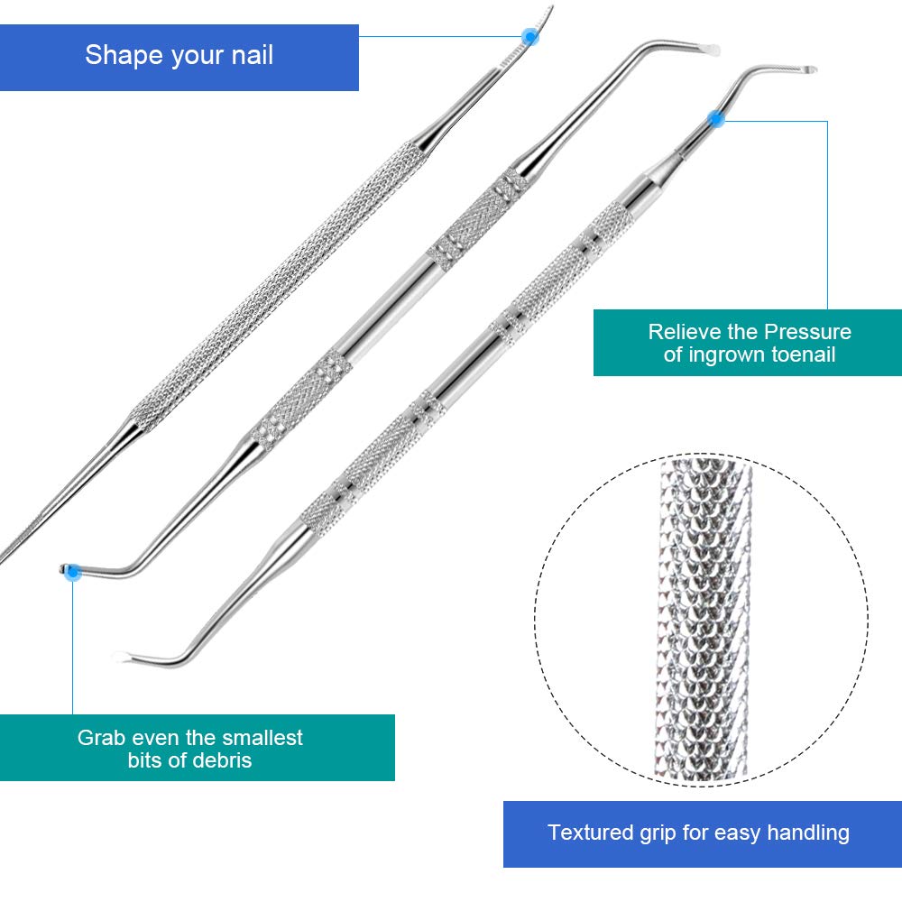 Teenitor Pedicure Tools for Feet, Toenail File and Lifters, Upgraded Professional Surgical Safe