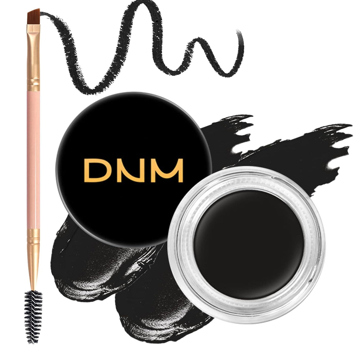 Eyebrow Pomade Kit with Dual-ended Eyebrow Brush, Water and Stain Resistant High Pigment Pomade