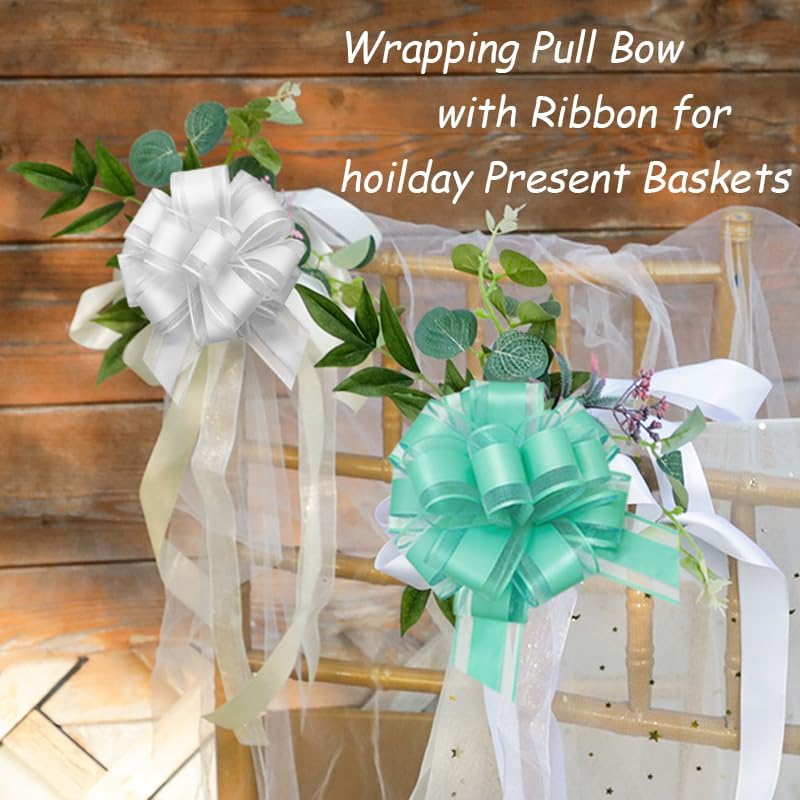 6 Pieces Large Pull Bows,6 inches,Bow for Gift Wrapping,Pull Bows for Christmas Party Birthday Gift