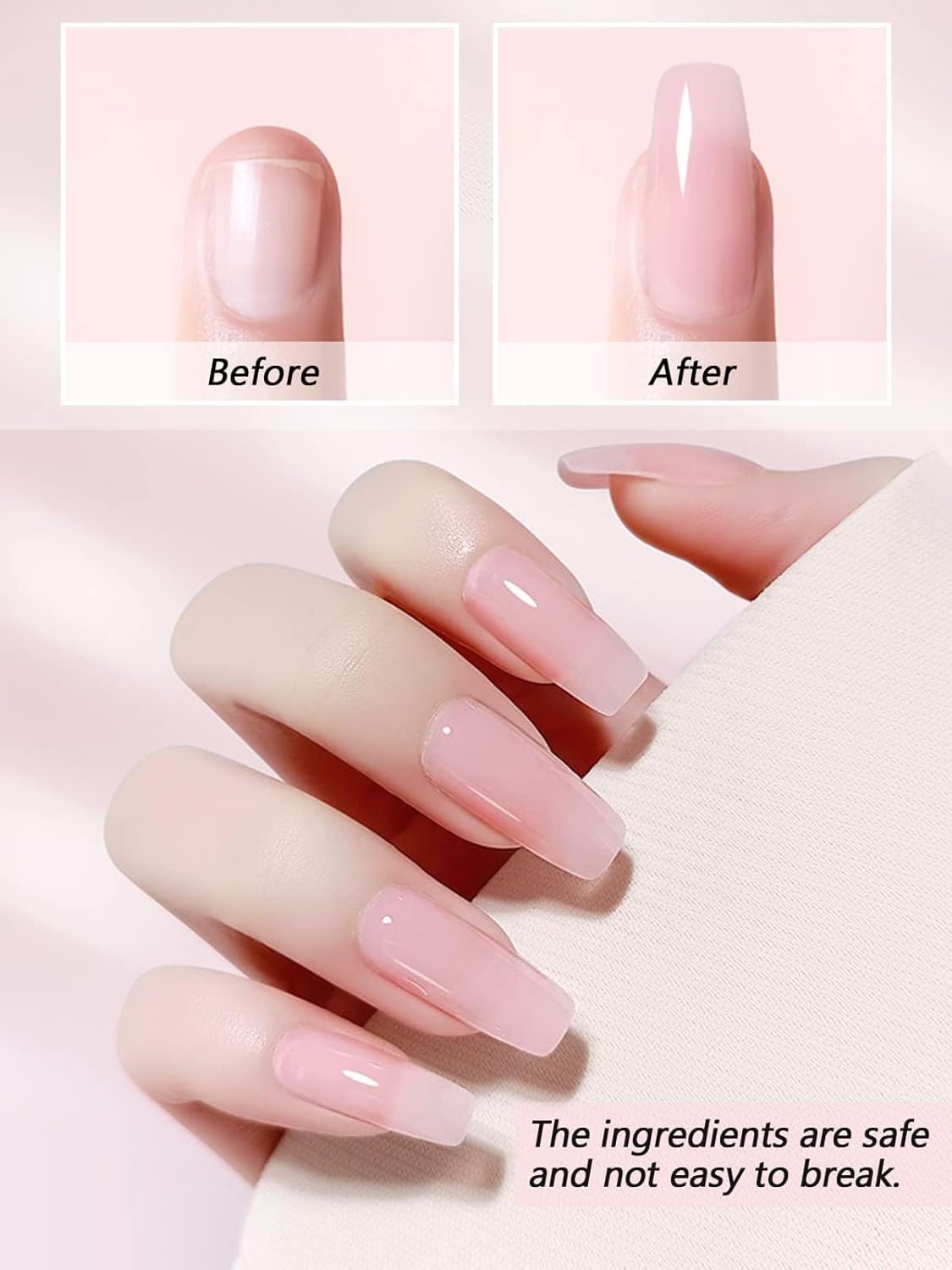 EBANKU Acrylic Powder Pink 120g/4.23oz Acrylic Nail Powder, Long Lasting 3D Fingernail Carving &