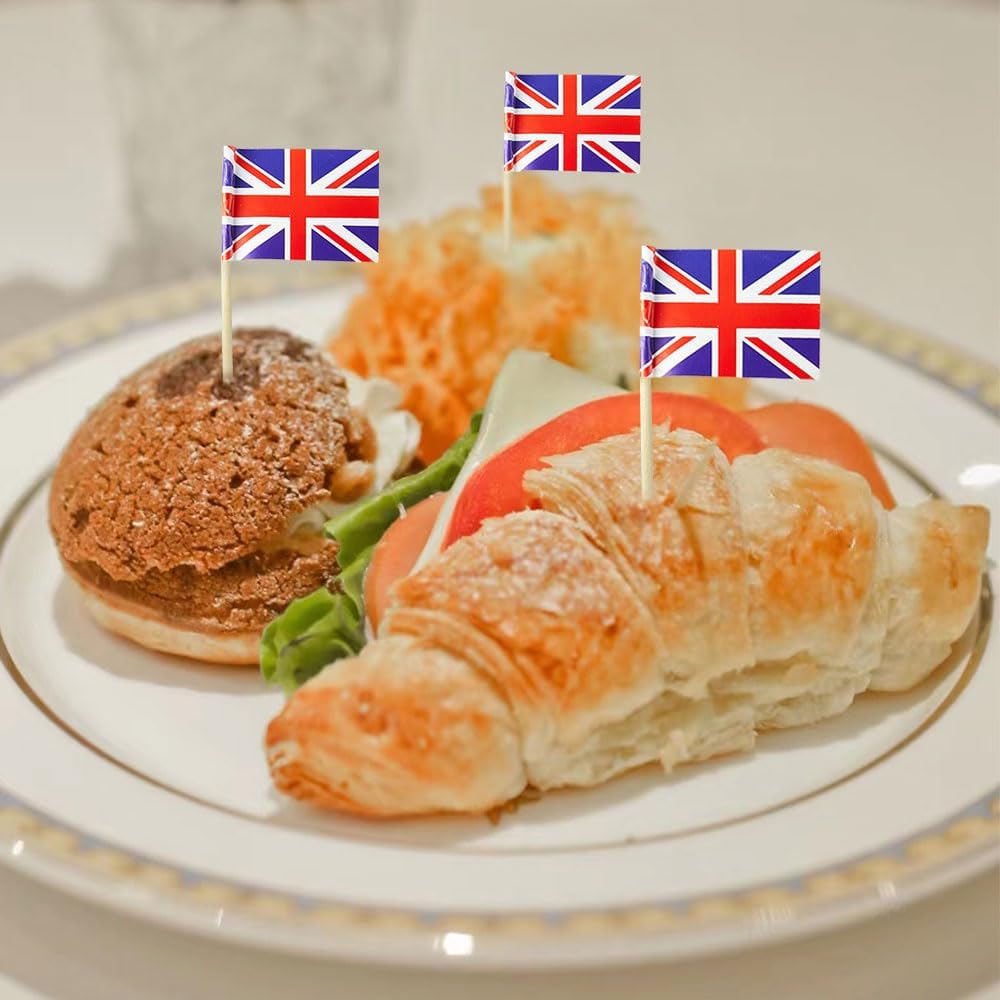UK Flag British Flag, Small Mini British Toothpick Flags for Food, Cupcakes, Cocktails, Appetizers