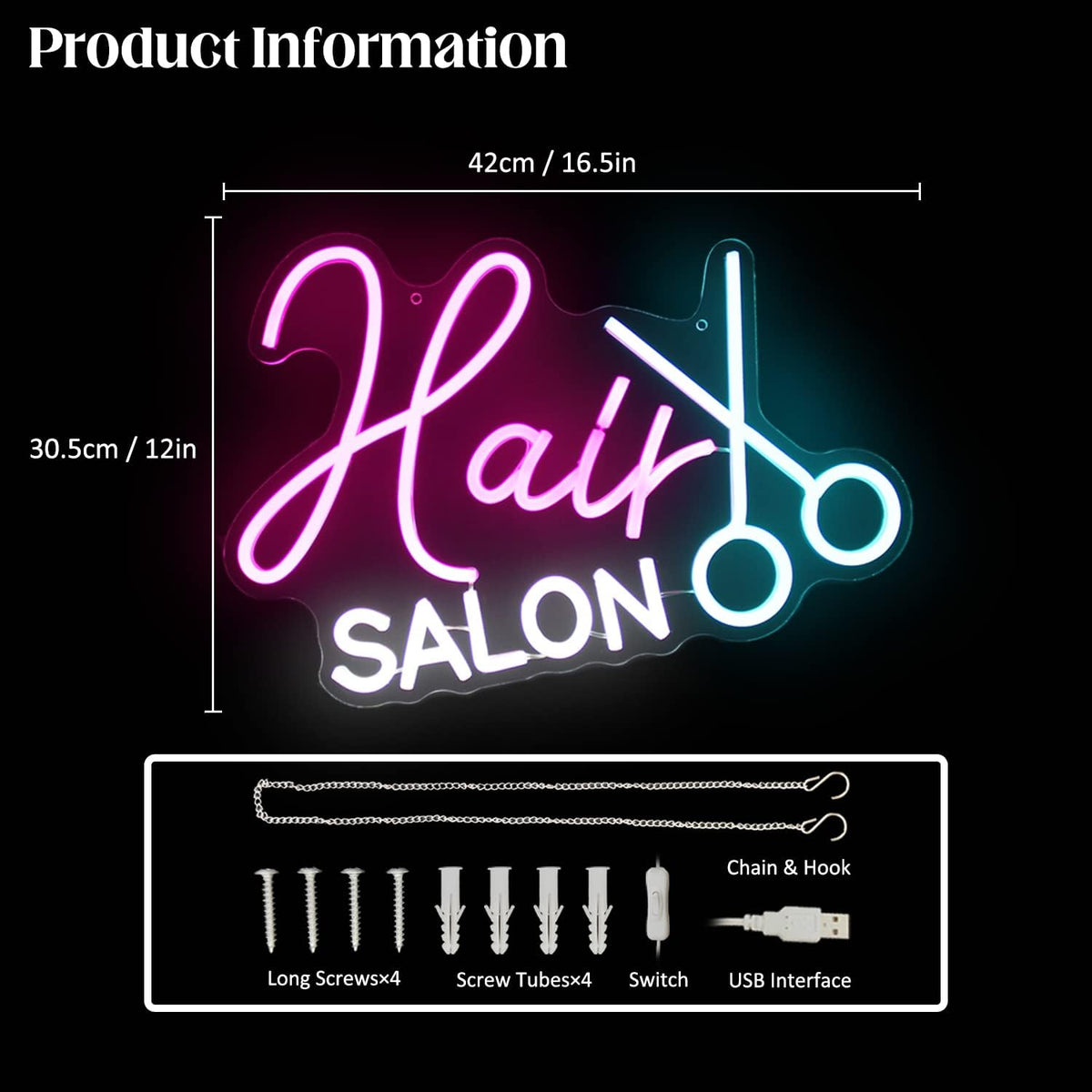 Hair Salon Neon Sign Barber Neon Light Salon LED Signs for Wall Haircut Neon Lights Signs for