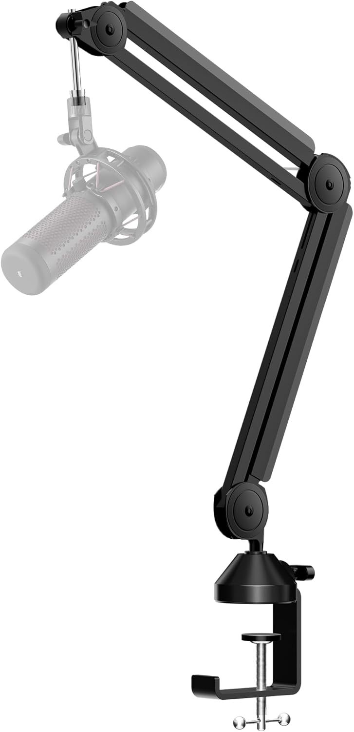 InnoGear Microphone Boom Arm, Mic Stand Desk with Cable Management Microphone Arm Stand for HyperX