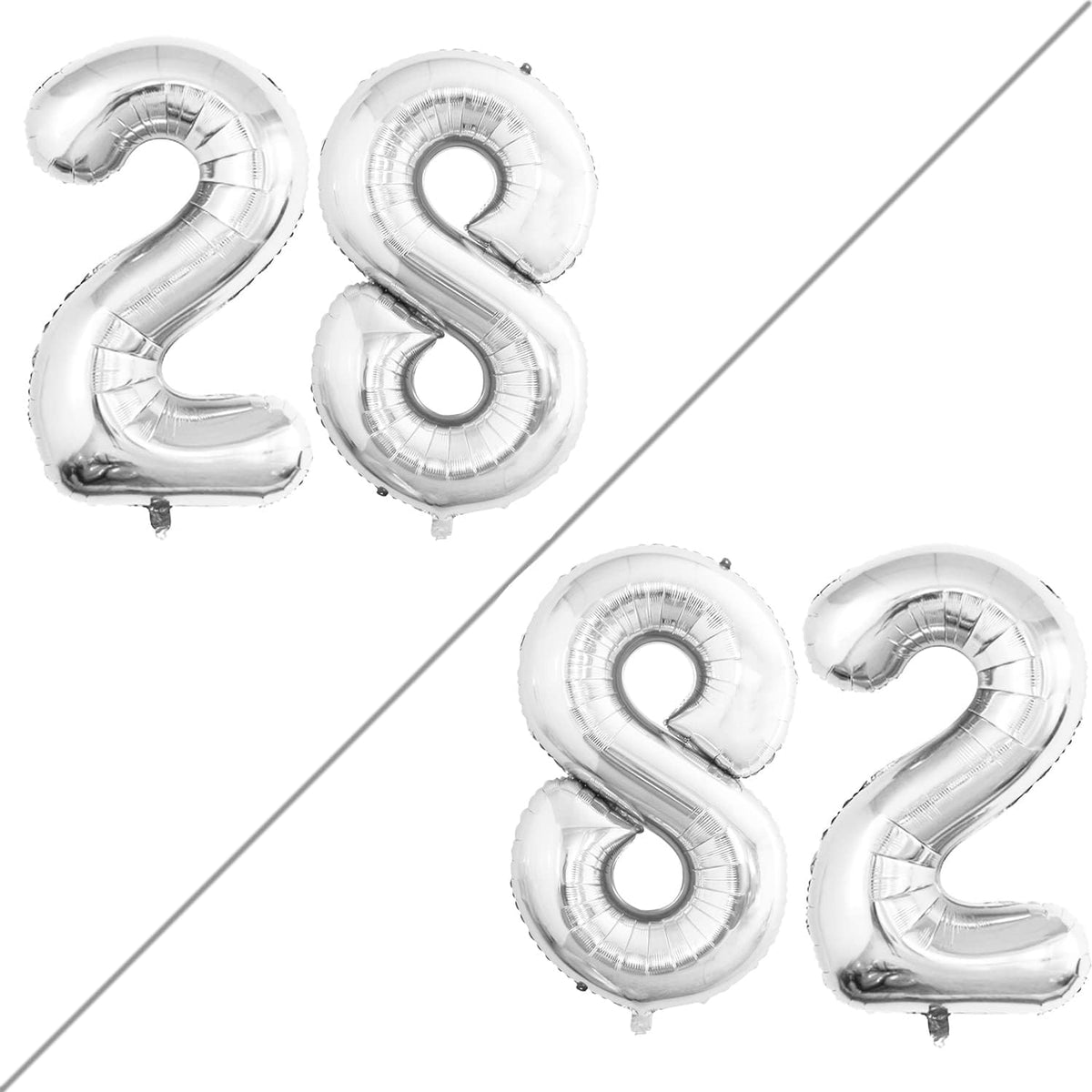 GOER Number 28 Balloons for 28th Birthday Party Decorations,42 Inch Jumbo Foil Helium 82 Balloons
