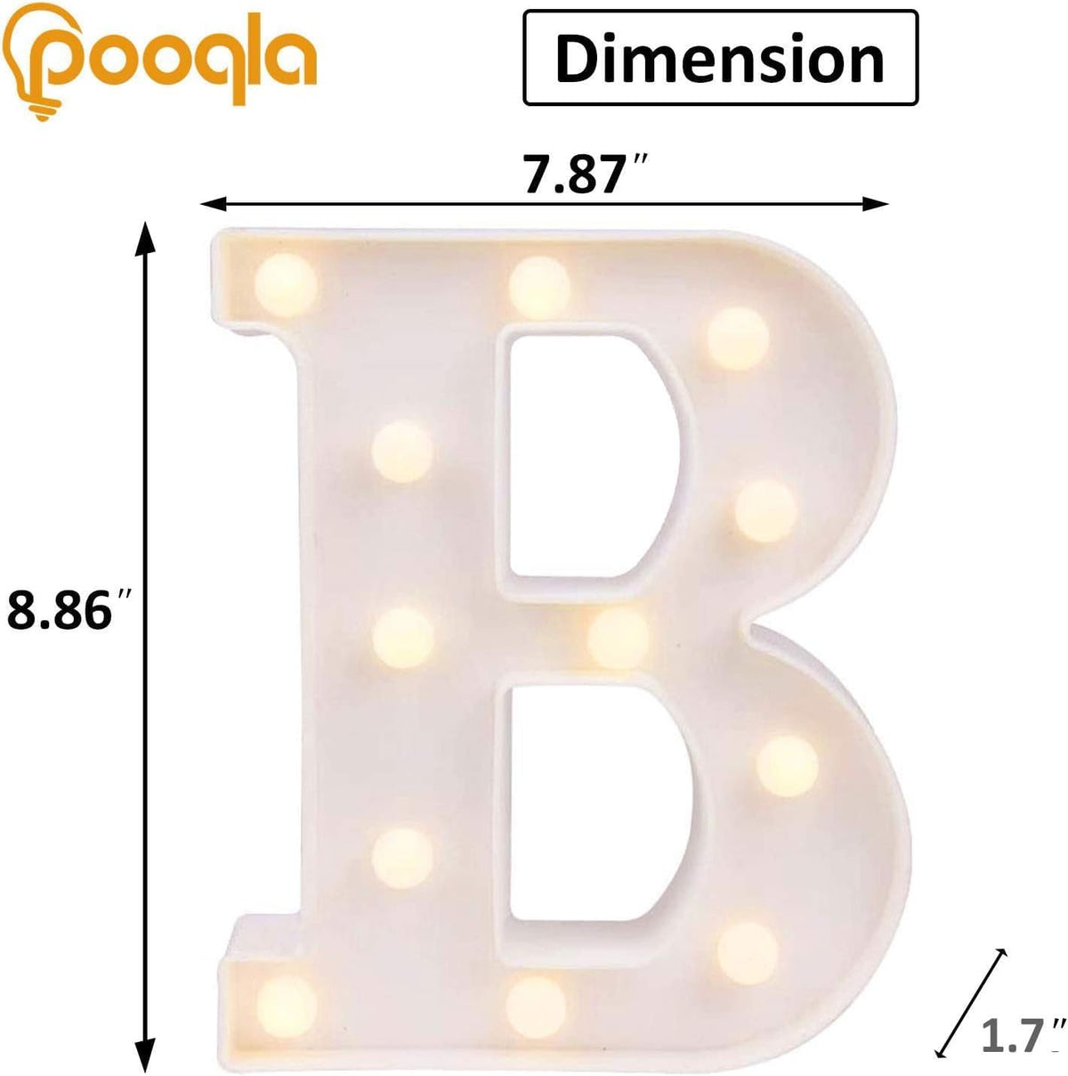 Pooqla LED Marquee Letter Lights, Warm White and Cool White Decorative Lighted Letters, Light Up