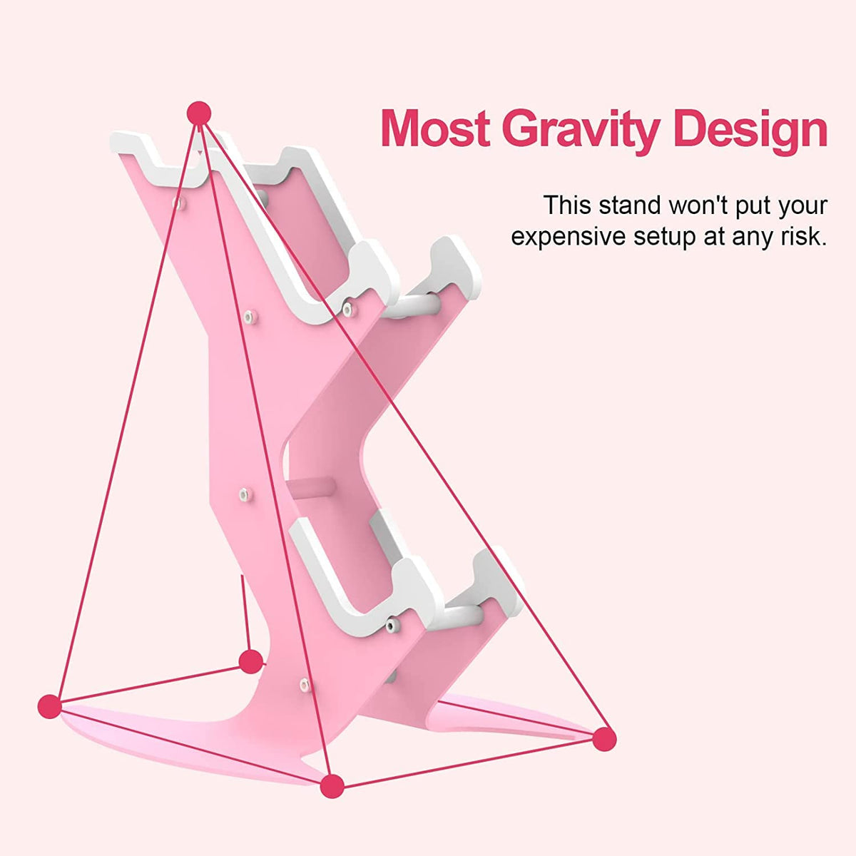 Controller Holder Pink, Game Controller Rack Headset Stand for Xbox Series X S/Xbox one / PS5 / PS4