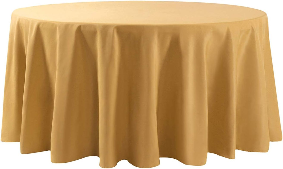 108 inch Round Tablecloth Washable Polyester Table Cloth Decorative Table Cover for Wedding Party
