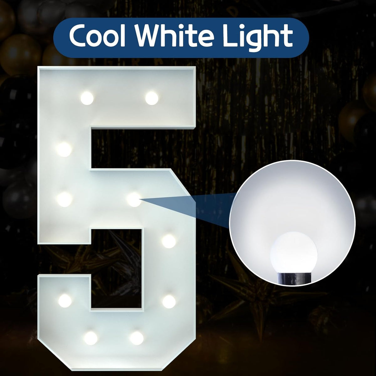 Marquee Numbers 4 Feet Tall Big Light Up Numbers 5th 25th 50th Birthday Decorations Girl Boy