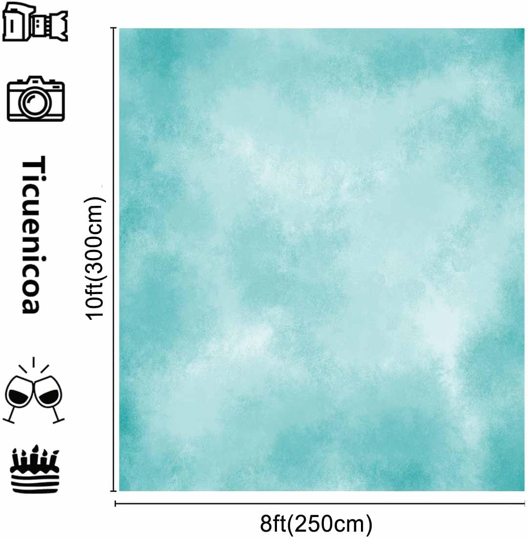 8x10ft Aqua Abstract Solid Photography Backdrops Gradient Portrait Photo Booth Background for