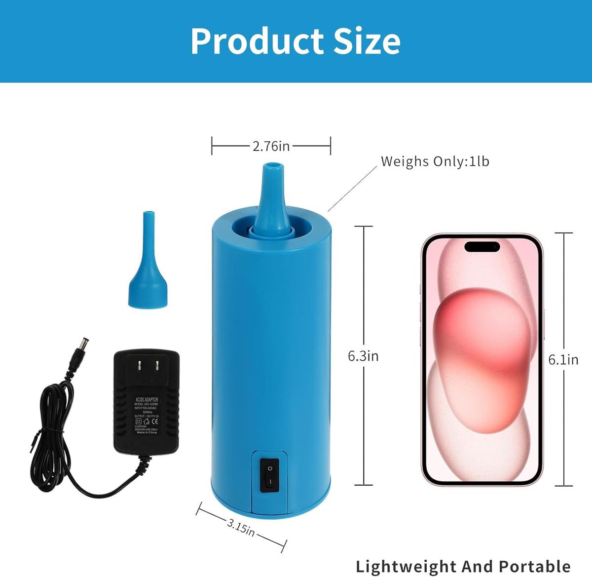 Electric Balloon Pump, Air Pump - Portable Inflator, Air Pump for All Balloons, Long Animal Twisty