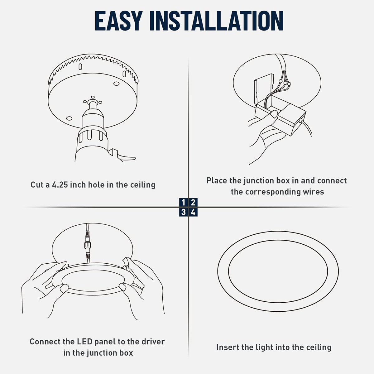 12 Pack Recessed Lighting 4 Inch with Junction Box, 5CCT 4 Inch Brushed Nickel LED Recessed Lights